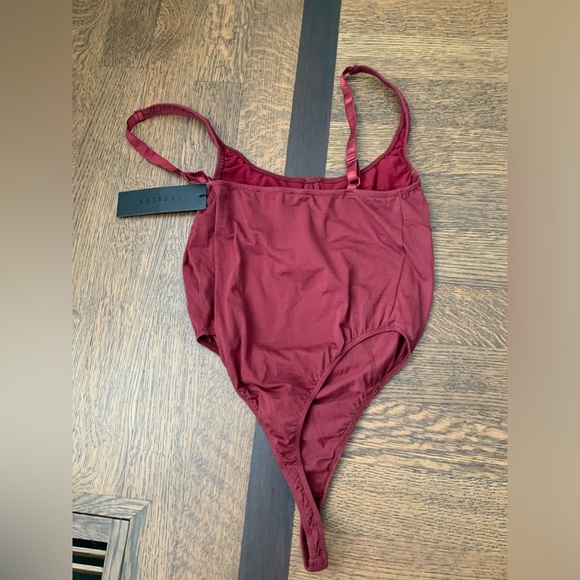 LIONESS Je T'aime Bodysuit Tank Sleeveless Burgundy Wine Women’s Size XL NEW - Picture 7 of 11